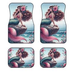 Mermaid Car Mats Set - Ocean Vibes Floor Liners