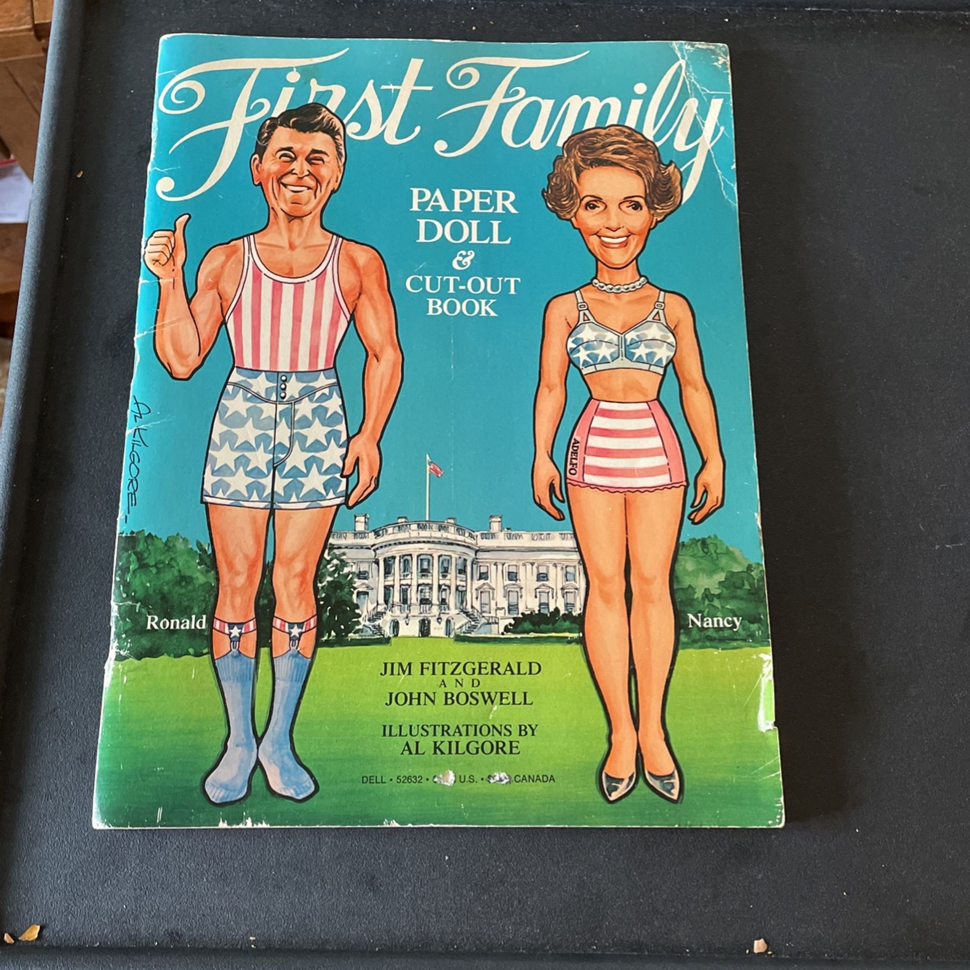 Vintage Paper Doll & Cut Out Book, The Reagan Family