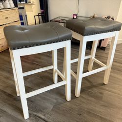 White And Leather Bar Stools