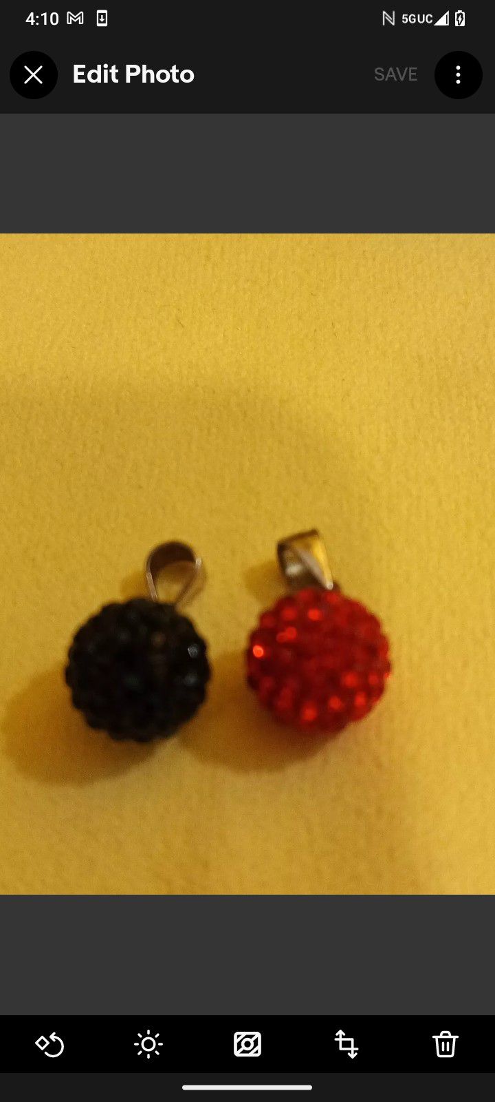 Brand New Set Of 2 Sterling Silver Stamped Embellished Round 2 Pendants Red & Black Fits All Chains Comes W/ Box or Pouch 