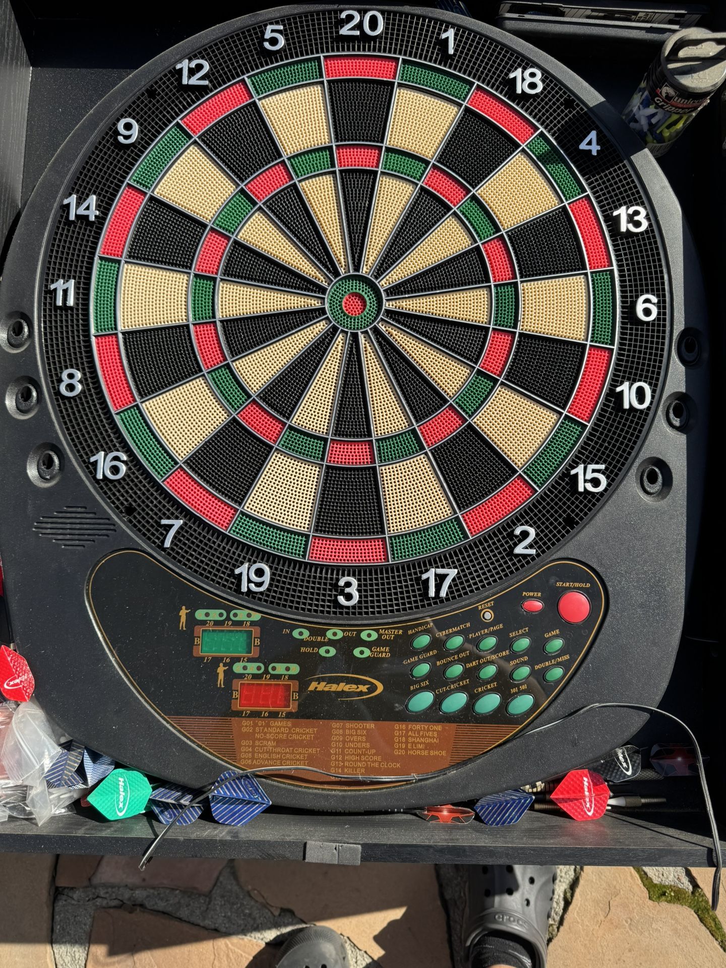 Halex Electric Dartboard with Cabinet