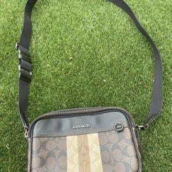 COACH Graham Crossbody In Blocked Signature Canvas With Varsity Stripe