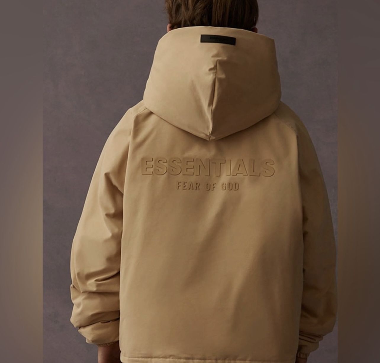 KIDS ESSENTIALS FEAR OF GOD HOODIE JACKET COLOR SAND NWT! SIZE 8