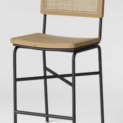 Errol Cane and Wood Counter Height Barstool with Metal Legs Natural - Threshold