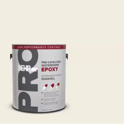 BEHR PRO 1 gal. White HP Pre-Catalyzed Waterborne Epoxy Eggshell Interior/Exterior Paint