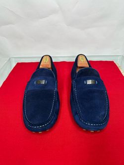 Gucci Loafers Drivers Blue Suede