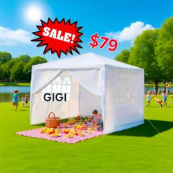 10 x 10 White Canopy Party Tent Wedding Tent Canopy With Sidewall