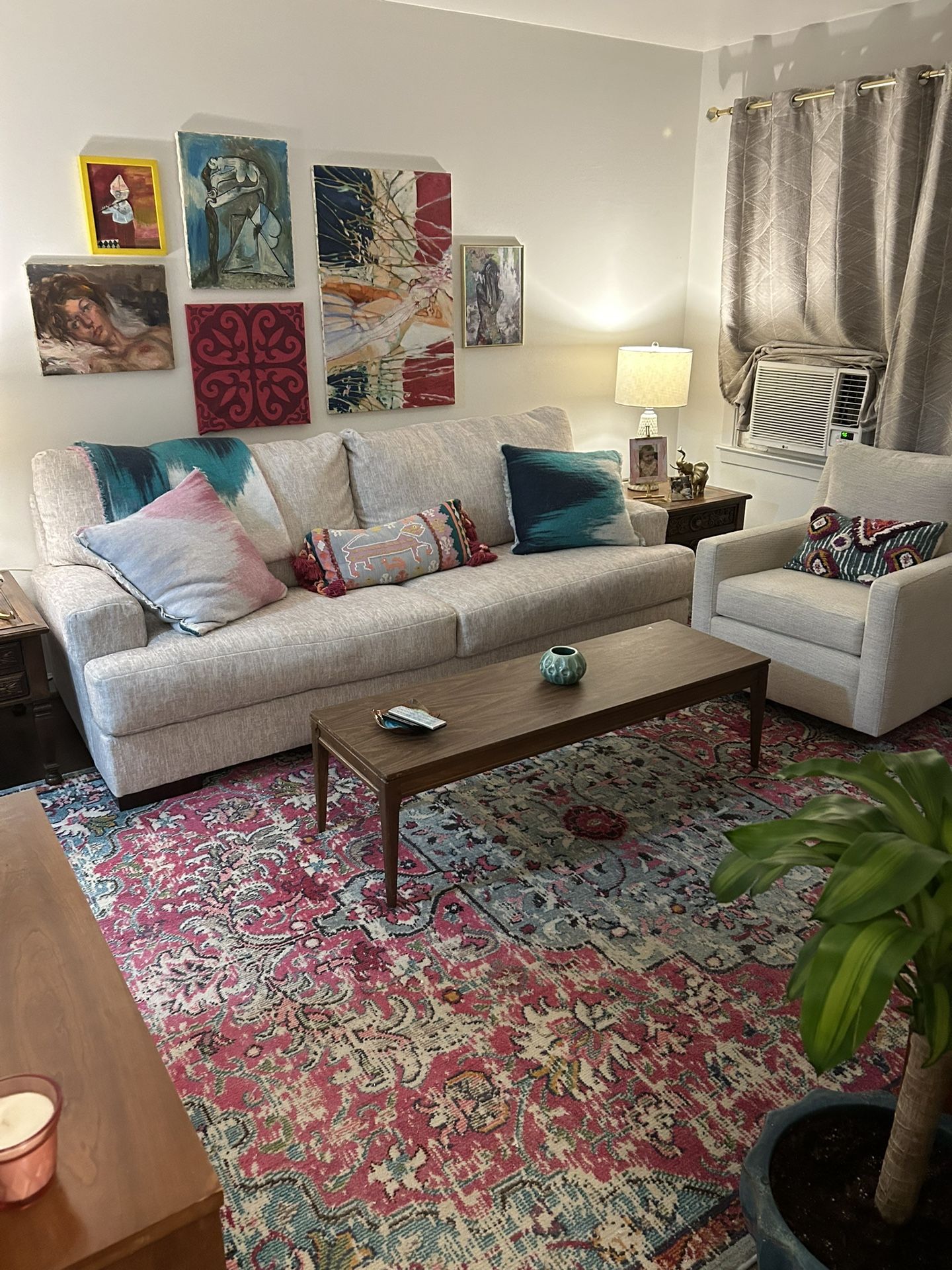 Cream White Ashley Furniture Couch Sofa