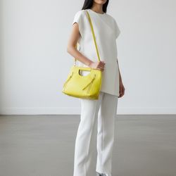 Charming Charlie Chartreuse Yellow Convertible Handbag – Removable Strap