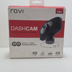 Rovi Pro CL-3017 Dual View DashCam 1080p Full HD Wide Angle Dual Lens with Mount NIB