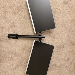 computer screen HP dual with clip on stand