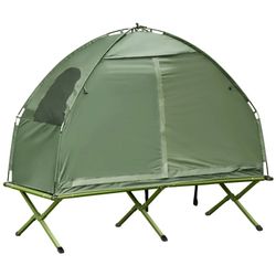 Camping Tent Cot, Single Person Folding Cot Combo, Off-Ground Tent, Covered Outdoor Bed with Carry Bag for Hiking, Camping
