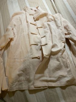 Men’s Chinese Style Mandarin Collar Jacket - Beige - New With Tags