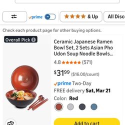 Ceramic Japanese Ramen Bowl Set