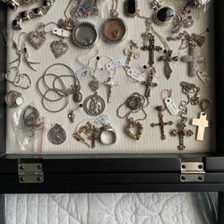 Lots of silver jewelry Pendants necklaces Prices vary