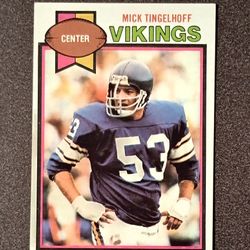 1979 Topps Mick Tingelhoff Minnesota Vikings #163 Hall Of Fame HOF Football Card Collectible Vintage NFL Sports