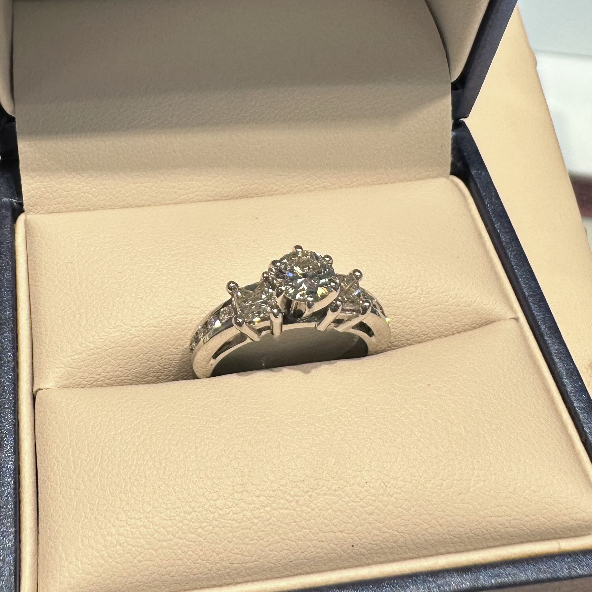 Trilogy Diamond White Gold Engagement And Wedding Rings