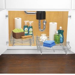 Chrome Roll Out Cabinet Organizer