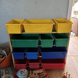 Children Wooden/ Plastic Toy  Storage Rack 