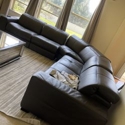 Grey Sectional Electric Footrest Head Rest 