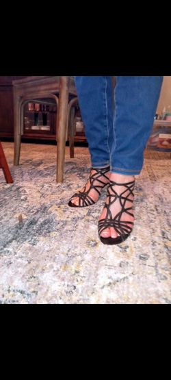 Enzo Angiolini Sexy Black Strappy Heels