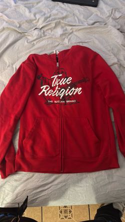 Red true religion hoodie
