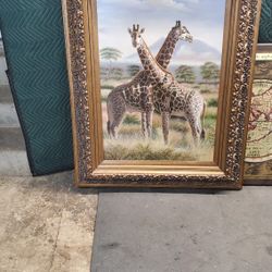 Giraff Picture Antique  Frame
