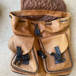 Weathered Vintage Leather Backpack Bag Purse