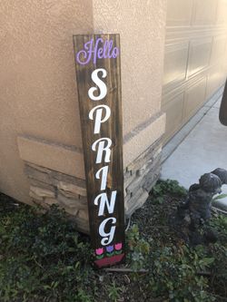 “ Hello Spring” Outdoor Home Decor (custom made to order)