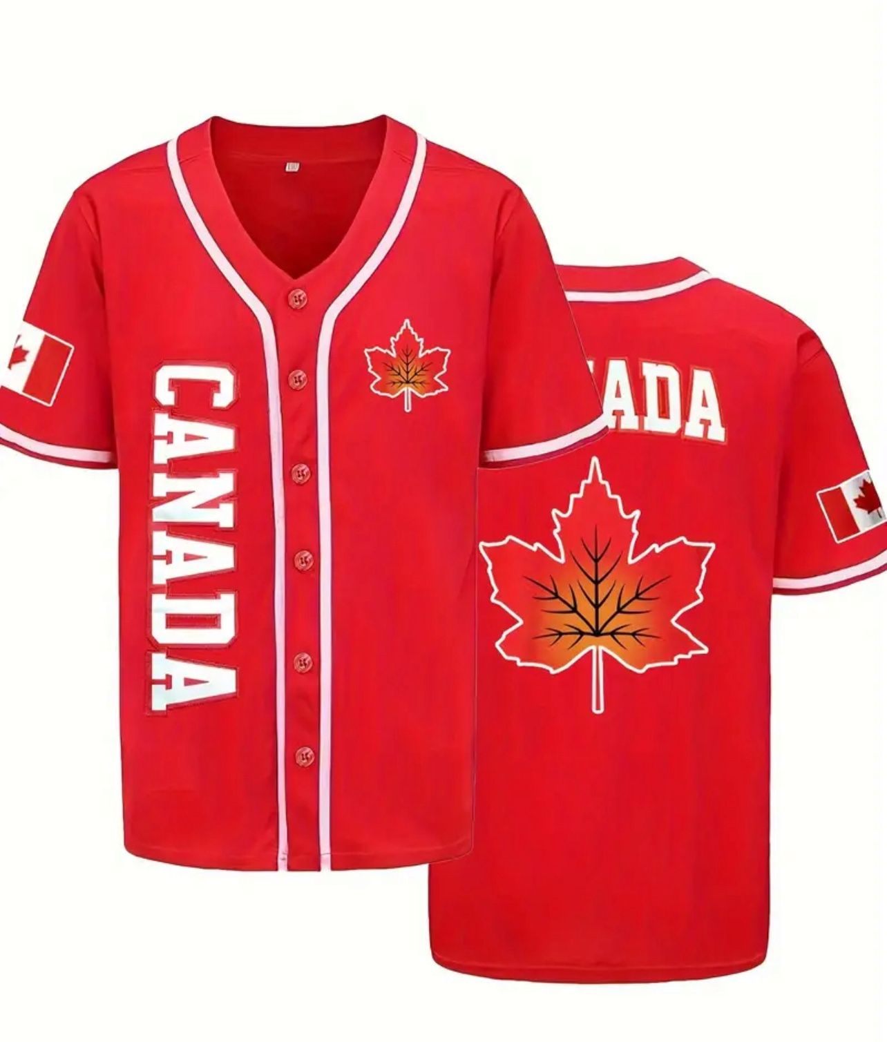 Mens Canada Baseball Jersey Sz L