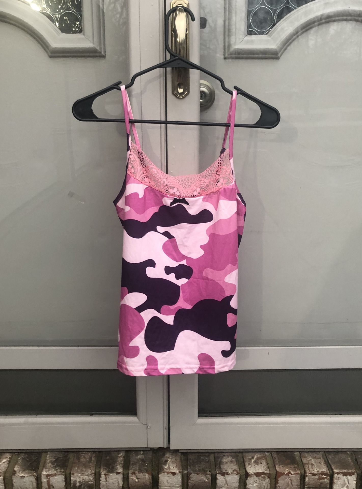Pink Camo Stretch-Lace Camisole (S)