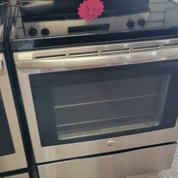 GE ELECTRIC RANGE STOVE OVEN STAINLESS STEEL LIKE NEW WORK GREAT CONDITIONS INCLUDING FREE LOCAL DELIVERY 