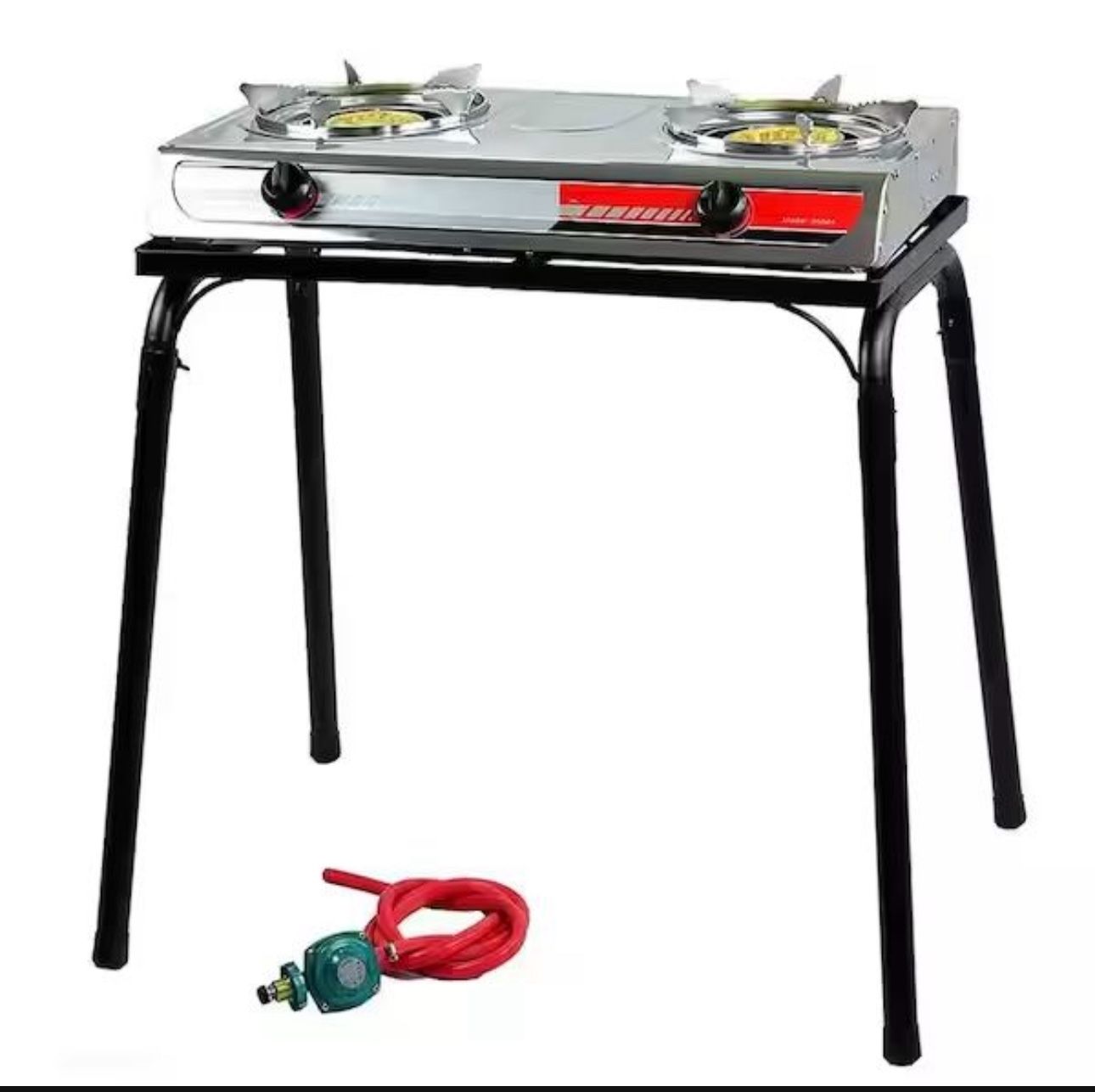 Double Burner Stove Stand Outdoor Propane Range Portable Dual Propane Grill Burner Stove for Camping Picnic Cookout w/Detachable Legs Barton 95503