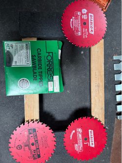Unused Table Saw Blade Bundle – Forrest, Freud Dado Set, Freud Rip, Diablo