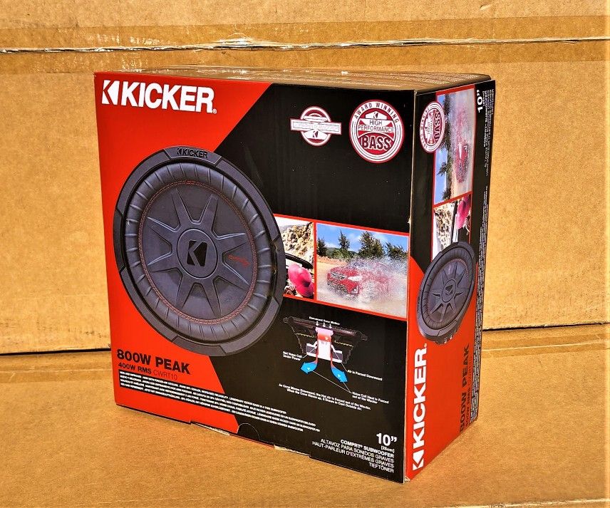 Kicker 48CWRT104 CompRT Shallow Bass Speaker 10" 4-Ohm Subwoofer 800 Watts CWRT10 🚨 Payment Options Available 🚨 No Credit Needed 🚨
