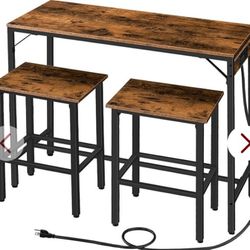 Bar Table Set With Power Outlet