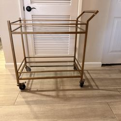Gold and glass bar cart