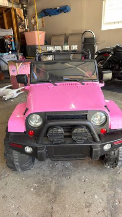 Pink jeep ride on with remote and charger