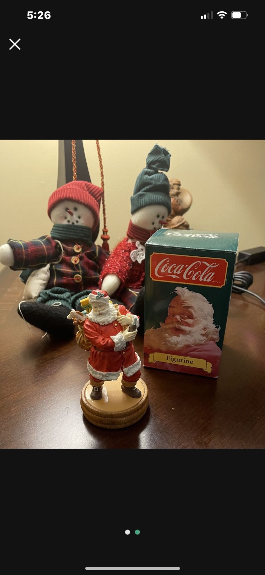Vintage Coke Santa Figurine Bag Toys