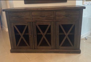 Gray Wood Sideboard Buffet