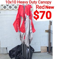 New RED 10'X10' Outdoor Pop Up Canopy Tent Heavy Frame