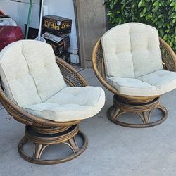 Mid Century Rattan Lounge Chairs 