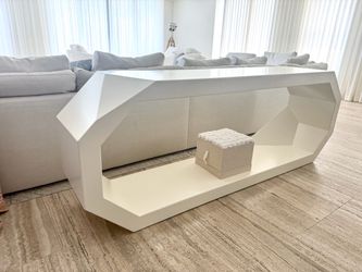 Areté Collection Facette Console Table - Ivory White – 90”