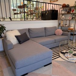 MUST GO! 112” Fully Washable Sectional Couch w/Chaise