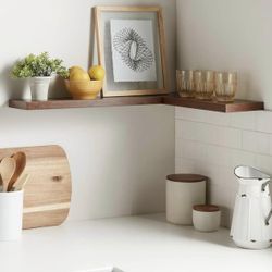 BAYKA Floating Shelves, 22.5" Wall Mounted Wood Shelves for Bathroom, Bedroom, Living Room, Kitchen, Hanging Shelf for Books/Storage/Decor with 22lbs 