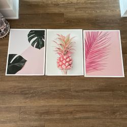 3 NEW tropical, Pineapple & Palm Canvas