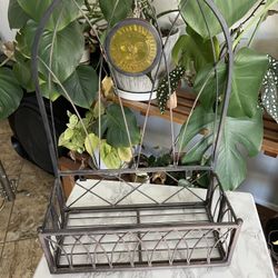 Vintage Modern Sun Metal Plant Stand Holder Wall Decor 