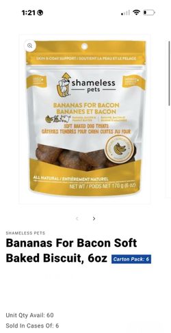 Shameless Pets Bananas for Bacon Dog Treats 6oz