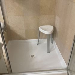 White 18"H SPA Seat Shower Stool
