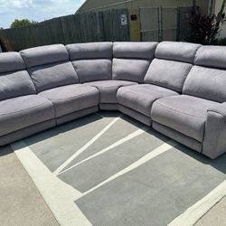 Grey Recliner Sectional Free Delivery 